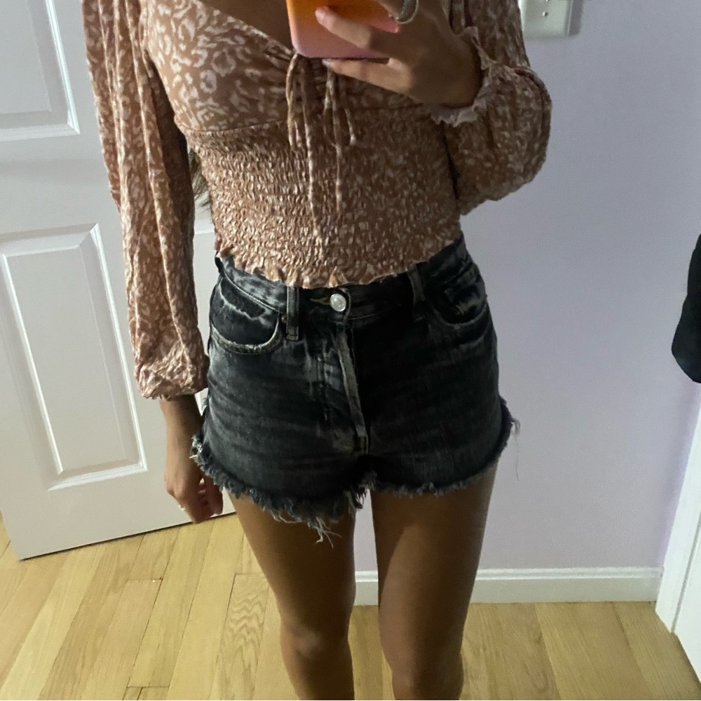 PacSun Black Acid Wash Jean Shorts